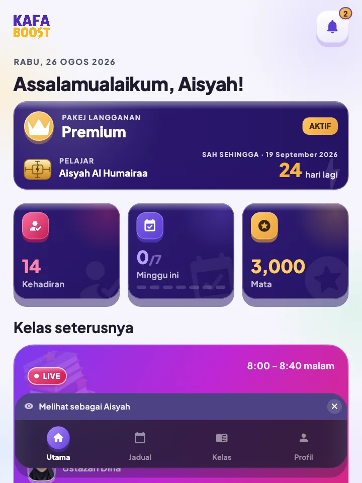 KAFA Boost di tablet