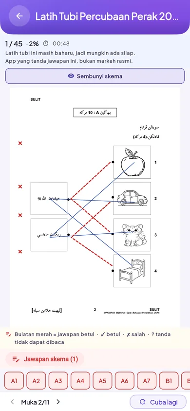 Latih tubi yang sudah ditanda dalam app